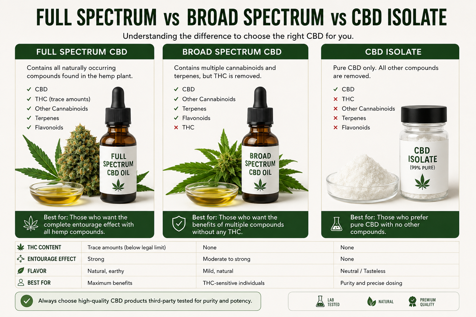 Full Spectrum vs Broad Spectrum vs CBD Isolate